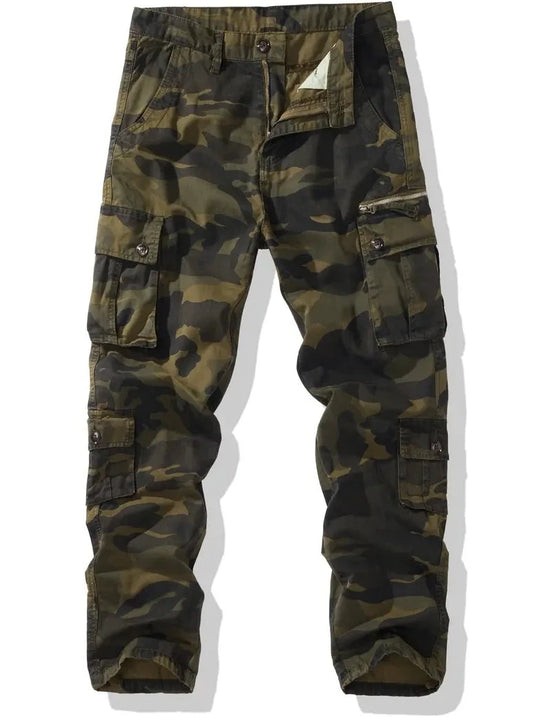 Pantalon cargo militaire camouflage.