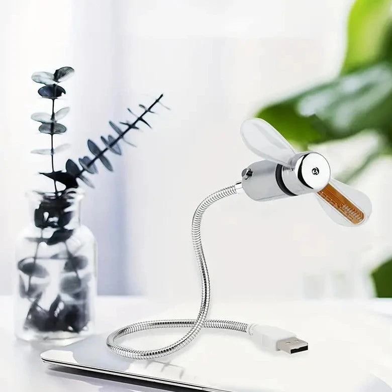 Ventilateur USB avec horloge LED.