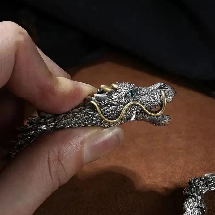 Bracelet dragon magique en argent sterling pour hommes et femmes.