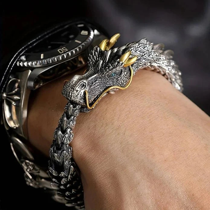 Bracelet dragon magique en argent sterling pour hommes et femmes.