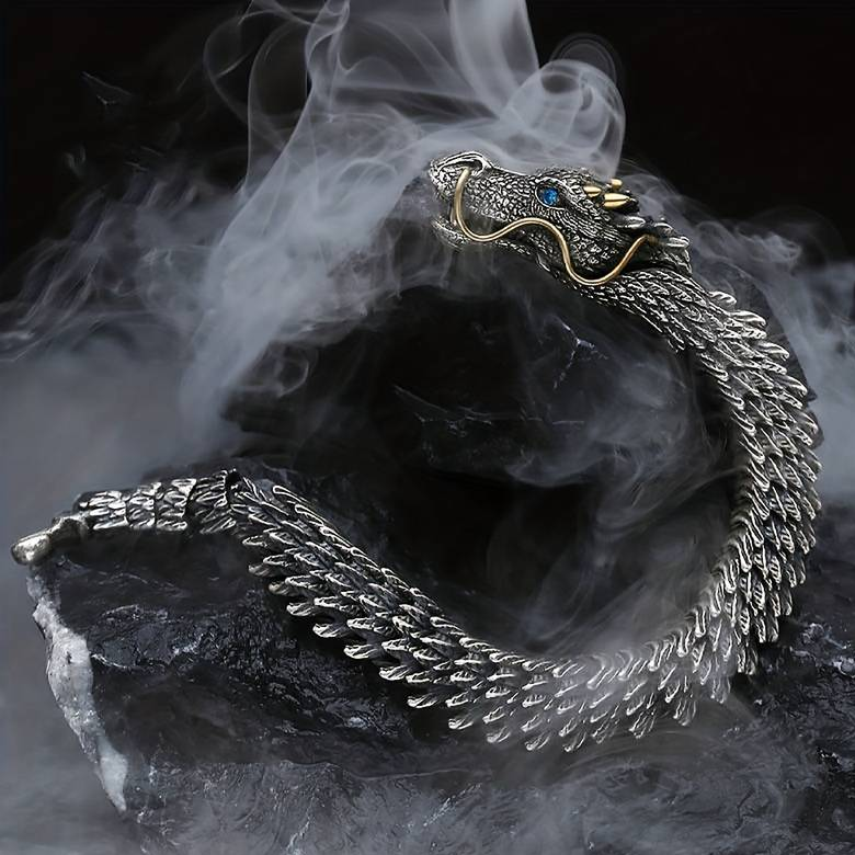 Bracelet dragon magique en argent sterling pour hommes et femmes.