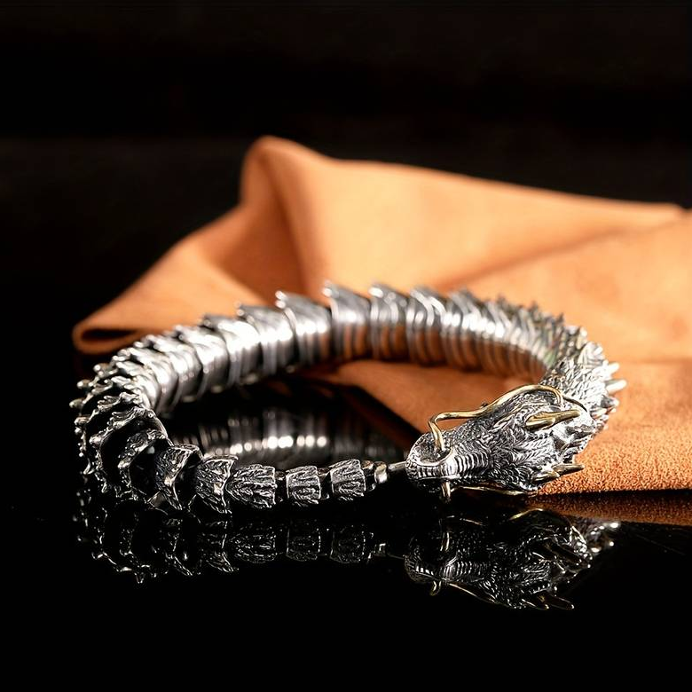 Bracelet dragon magique en argent sterling pour hommes et femmes.